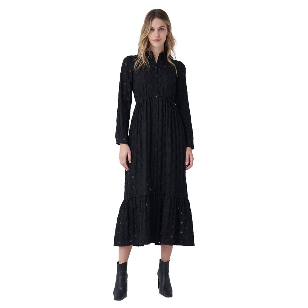 Salsa Jeans 125385-000 / Shirt Dress Langarm Langes Kleid XL Black günstig online kaufen