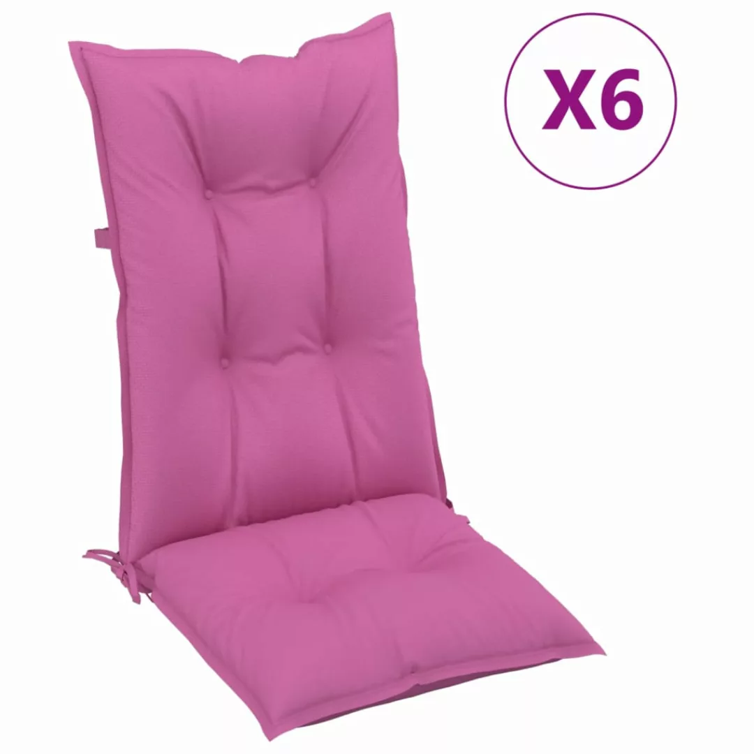 Vidaxl Stuhlauflagen 6 Stk. Rosa 120x50x7 Cm Stoff günstig online kaufen