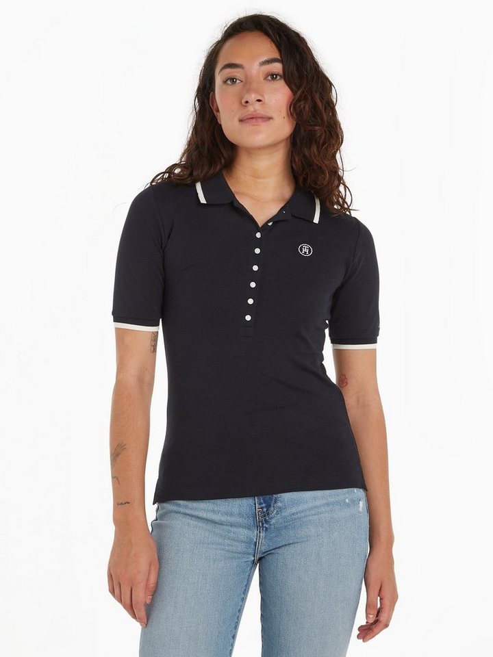 Tommy Hilfiger Poloshirt SLIM SMD TIPPING LYOCELL POLO SS mit kontrastfarbe günstig online kaufen