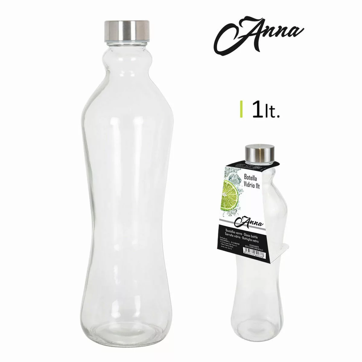 Glas-flasche Metallkappe 1 L (1000 Cc) günstig online kaufen