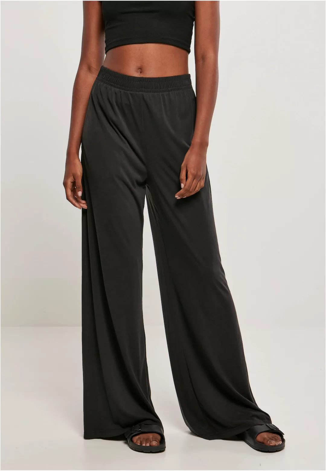 URBAN CLASSICS Stoffhose "Urban Classics Damen Ladies Modal Wide Leg Pants" günstig online kaufen