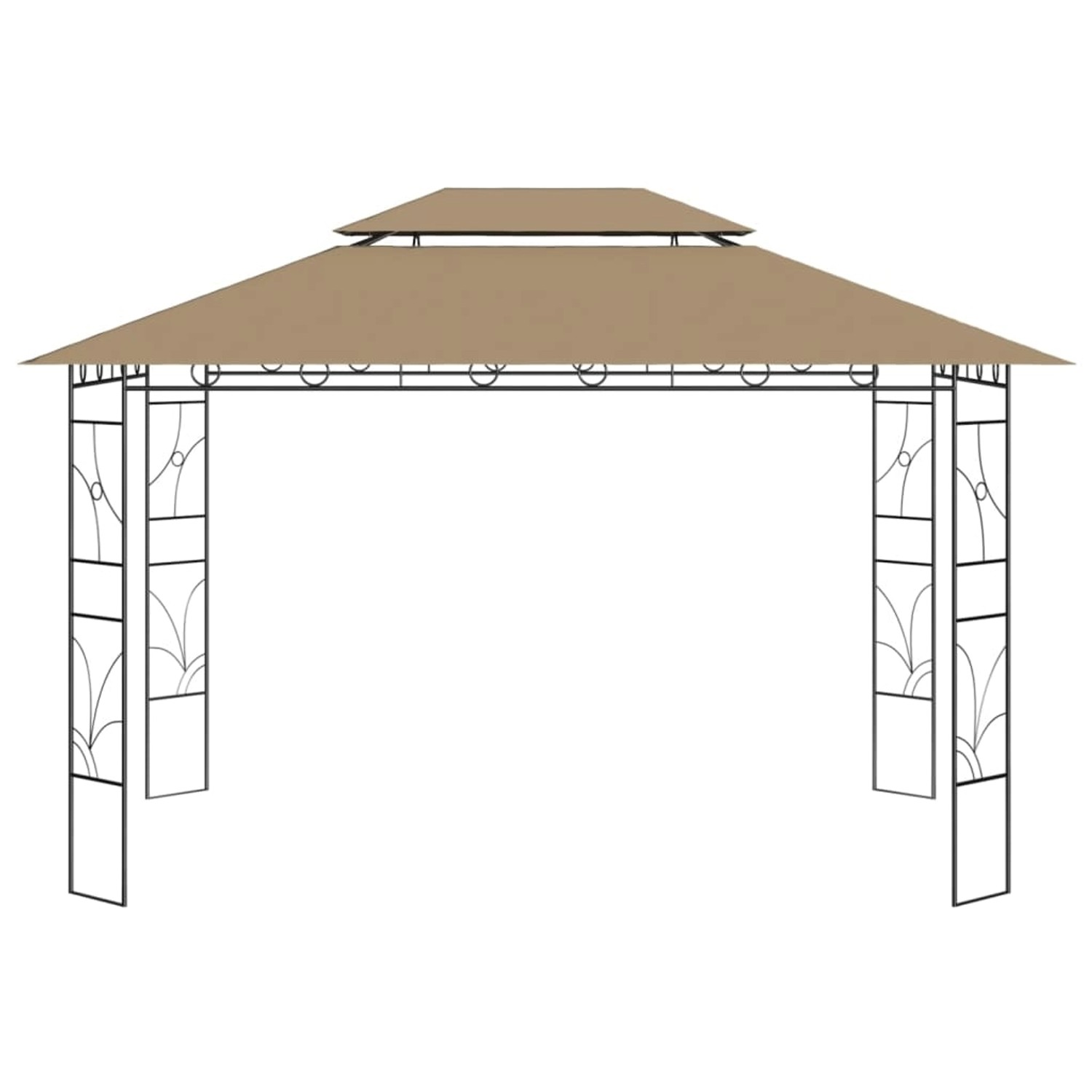 vidaXL Pavillon 4x3x2,7 m Taupe 160 g/m2 günstig online kaufen