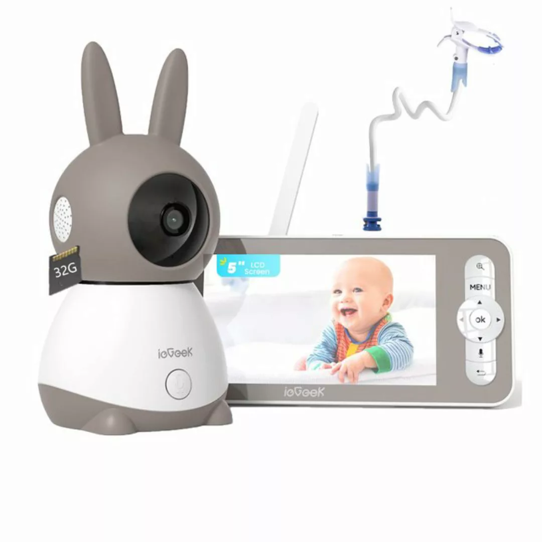 ieGeek Video-Babyphone 5 Zoll Babyphone mit Kamera 2K/3MP WLAN Video Babyfo günstig online kaufen