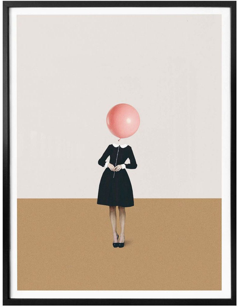 Wall-Art Poster "Léon Rosa Luftballon Mädchen", Luftballon, (1 St.), Poster günstig online kaufen