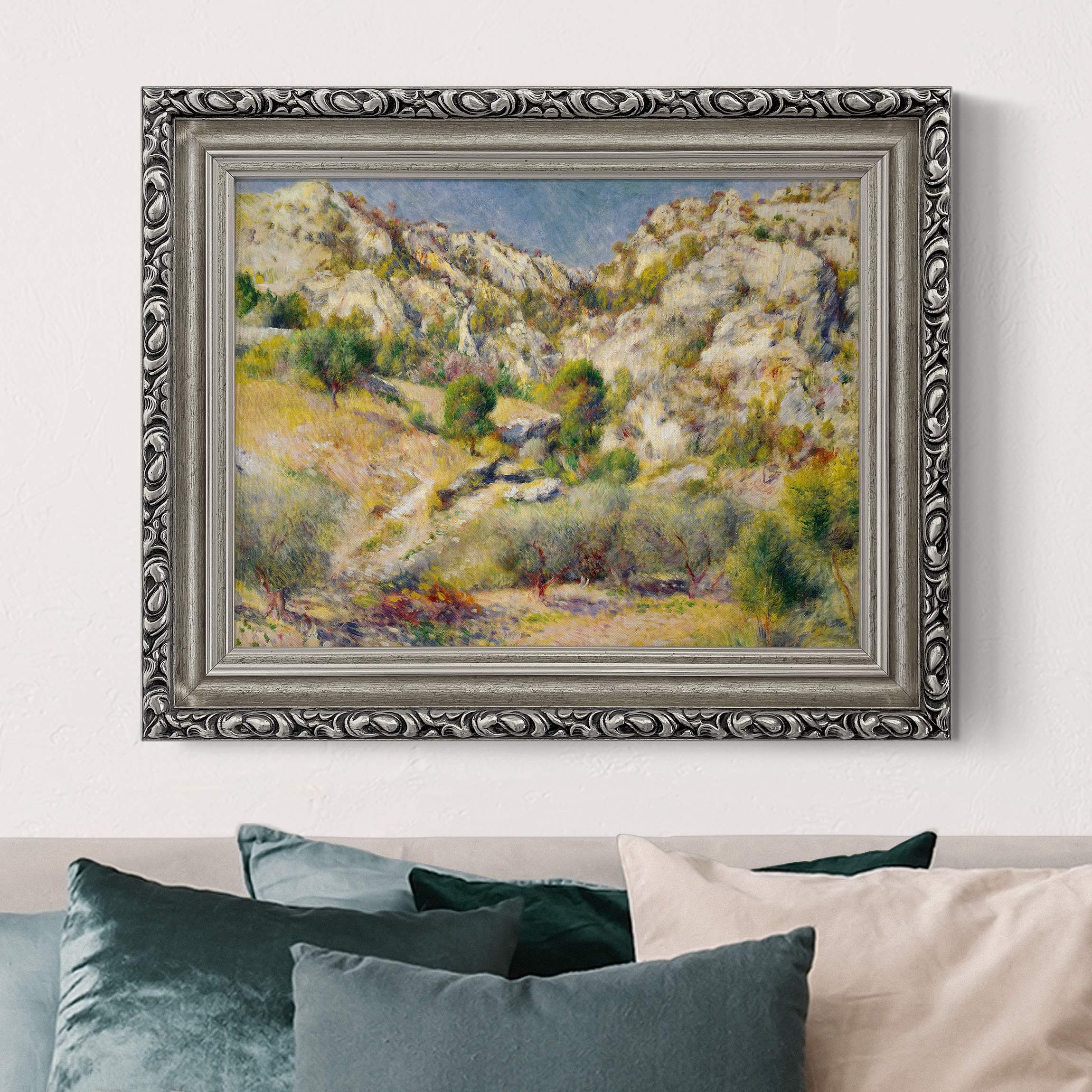 Gerahmtes Leinwandbild Auguste Renoir - Felsen bei Estaque günstig online kaufen