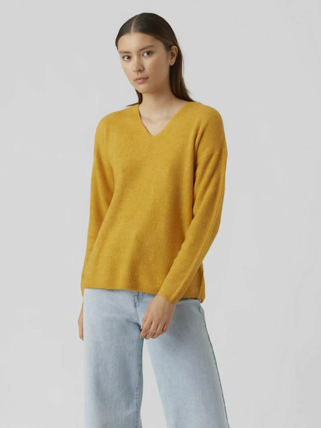 Vero Moda V-Ausschnitt-Pullover VMCREWLEFILE LS V-NECK BLOUSE NOOS günstig online kaufen