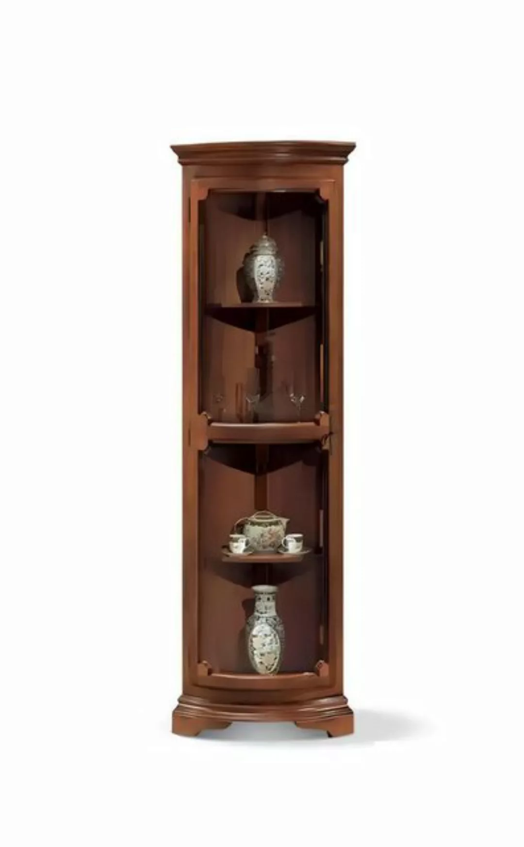 Xlmoebel Eckvitrine Neu Braun Holz Wohnzimmer Eckschrank Vitrine Anrichte M günstig online kaufen