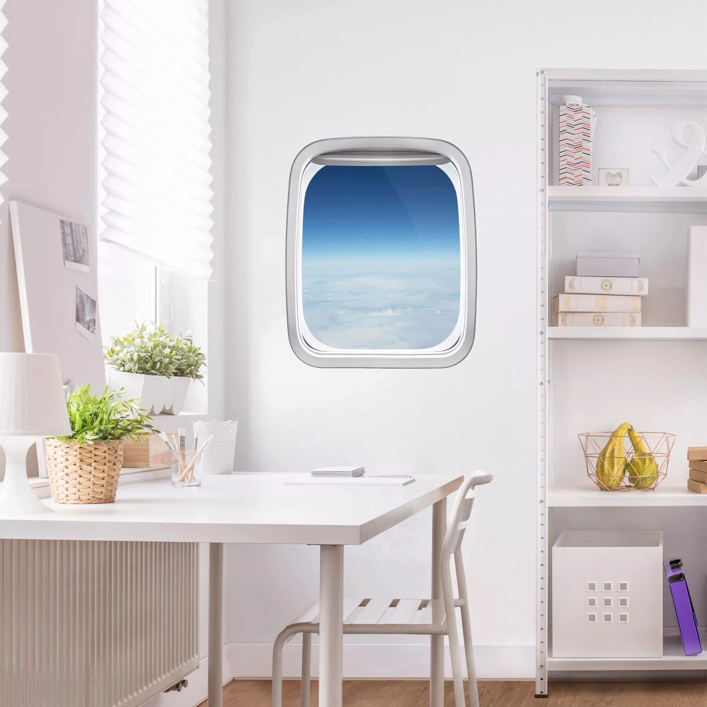 3D Wandtattoo Fenster Flugzeug Wolkendecke günstig online kaufen