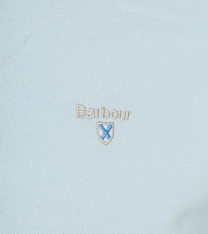 Barbour Tartan Pique Poloshirt Hellblau - Größe M günstig online kaufen