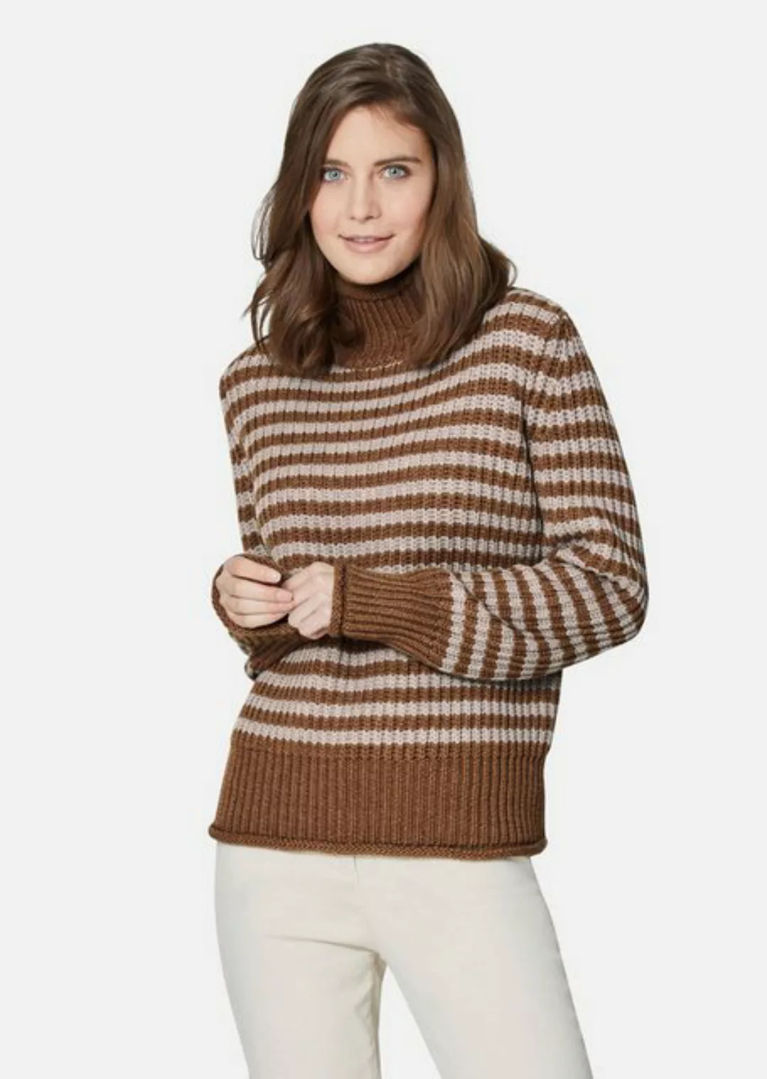 MADELEINE Strickpullover Softer Schurwoll-Pullover mit stylischen Streifen günstig online kaufen