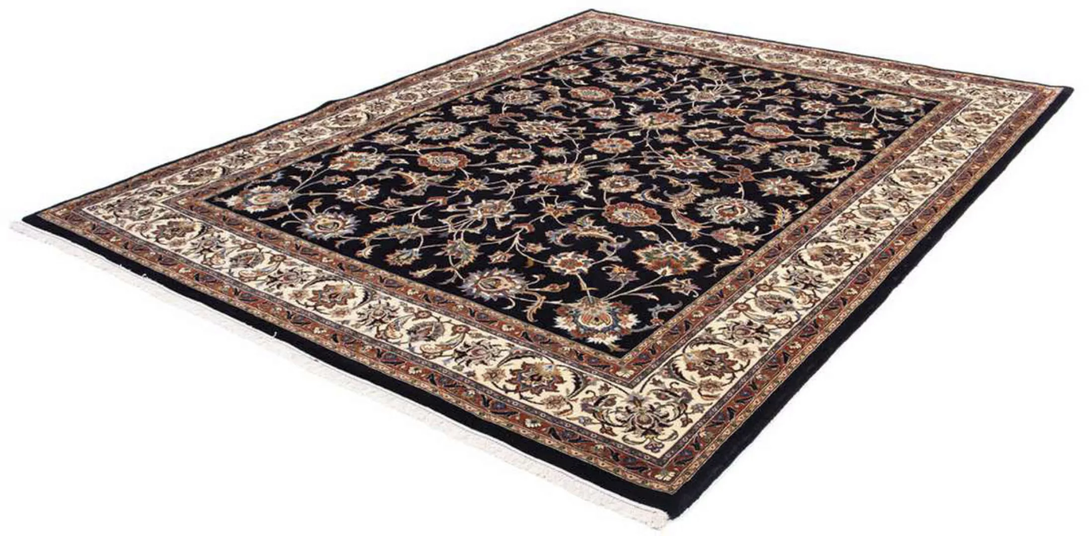 morgenland Wollteppich »Kaschmar Blumenmuster Blu scuro 280 x 221 cm«, rech günstig online kaufen