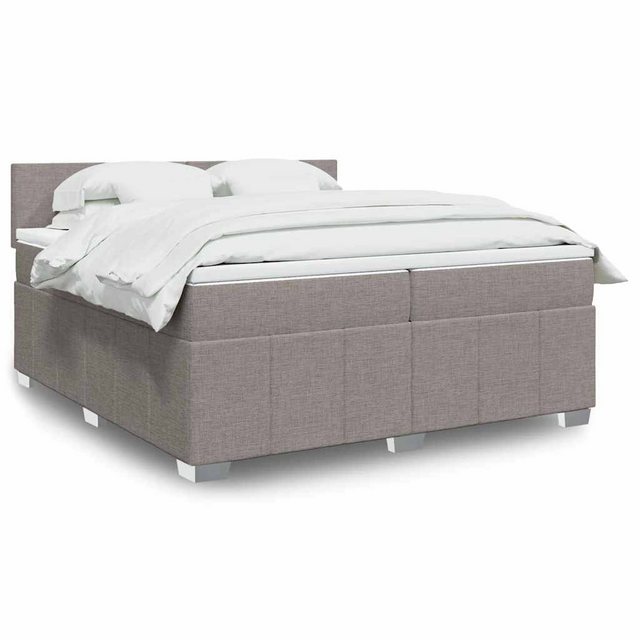 vidaXL Boxspringbett, Boxspringbett mit Matratze Taupe 200x200 cm Stoff günstig online kaufen