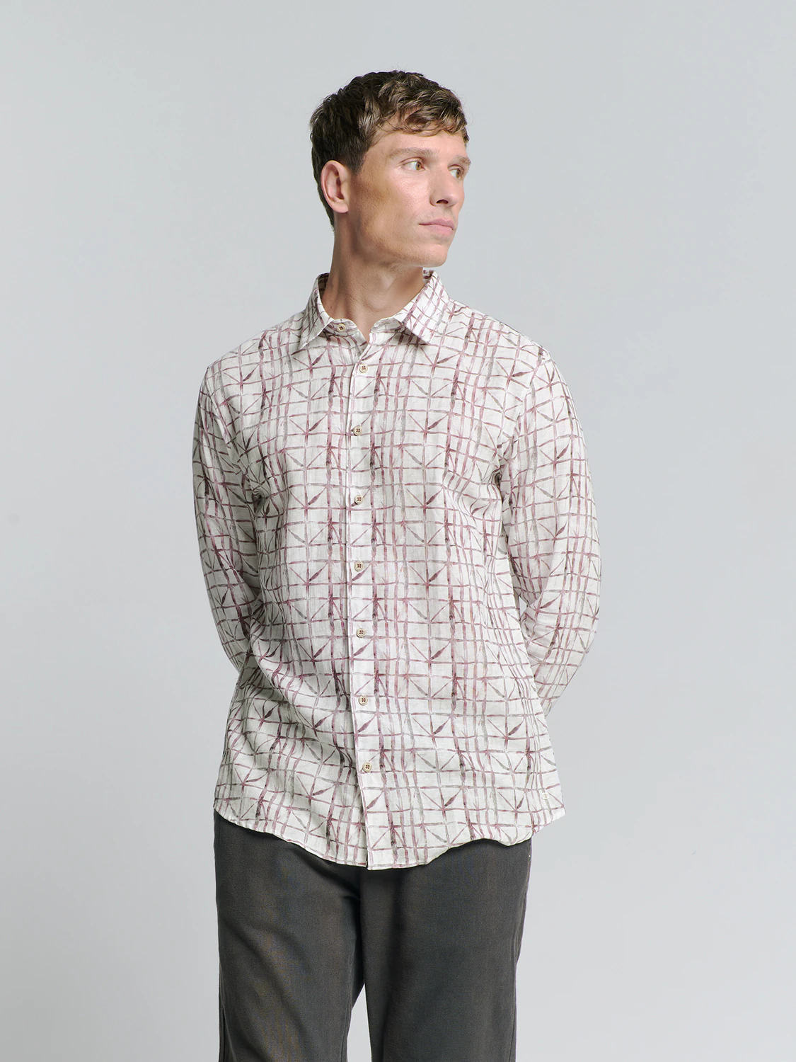 NO EXCESS Langarmhemd "No Excess Bedrucktes Hemd" günstig online kaufen