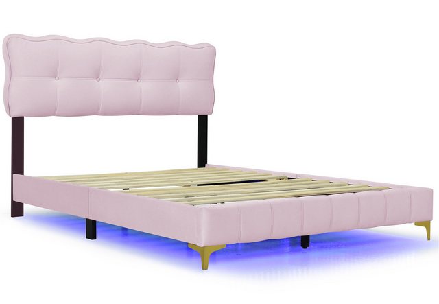 RIYO Polsterbett Doppelbett 140cm*200cm Jugendbett Doppelbett mit LED-Leuch günstig online kaufen