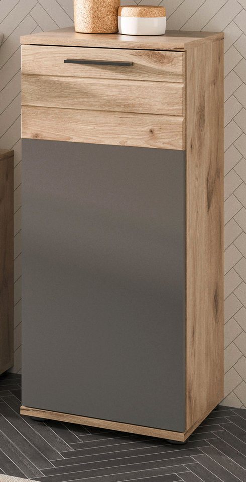 Inn.Furn Unterschrank Tomaso (Kommode in grau und Nox Eiche, BxH 37 x 87 cm günstig online kaufen