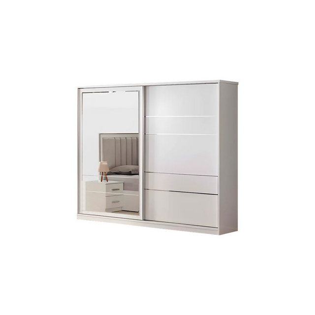 JVmoebel Kleiderschrank Holzschrank Kleiderschrank Beige Spiegel Schlafzimm günstig online kaufen