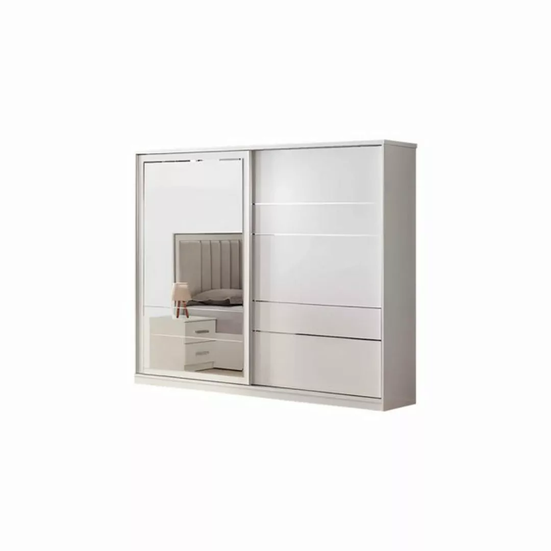 JVmoebel Kleiderschrank Holzschrank Kleiderschrank Beige Spiegel Schlafzimm günstig online kaufen