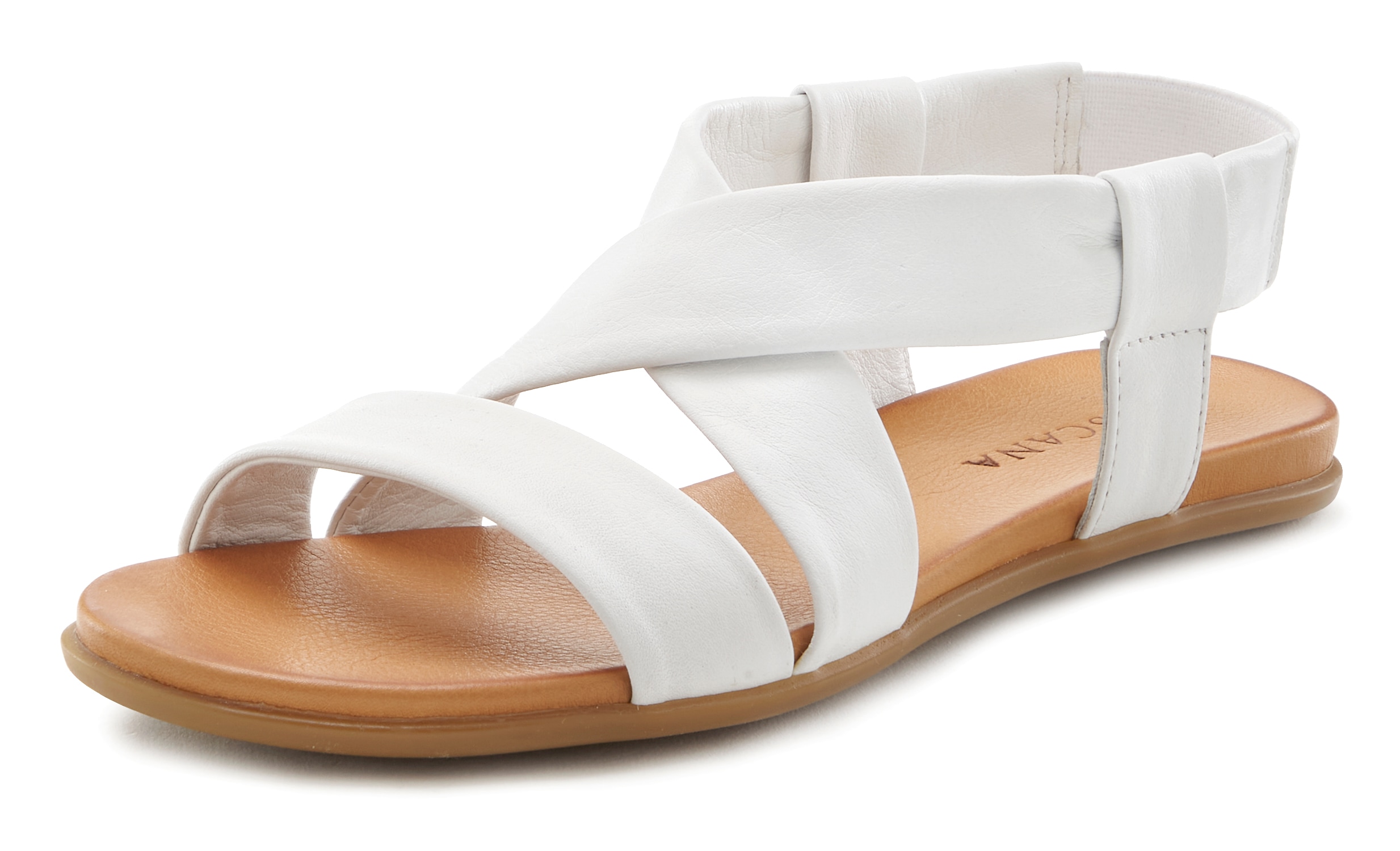 LASCANA Sandale "Sommerschuh", aus Leder mit raffinierten Riemchen, Sandale günstig online kaufen