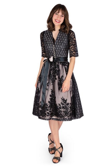 MarJo Dirndl Midi Dirndl 2tlg. - JUNE - schwarz/macchiato günstig online kaufen