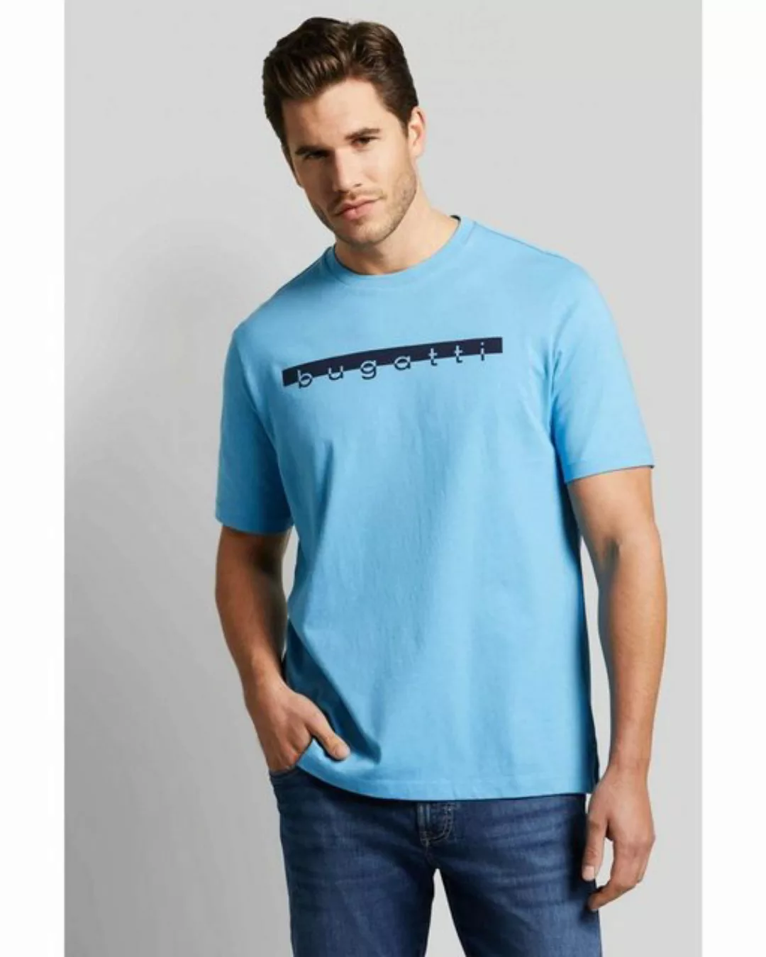 bugatti Print-Shirt 8350-35080 100% Baumwolle, Rundhals-Ausschnitt, Gerader günstig online kaufen