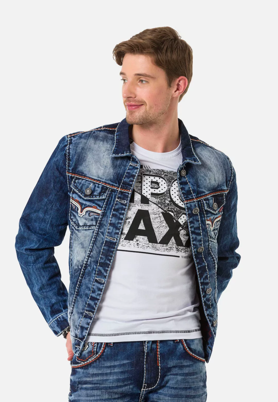 Cipo & Baxx Jeansjacke, mit tollen Zier-Elementen günstig online kaufen