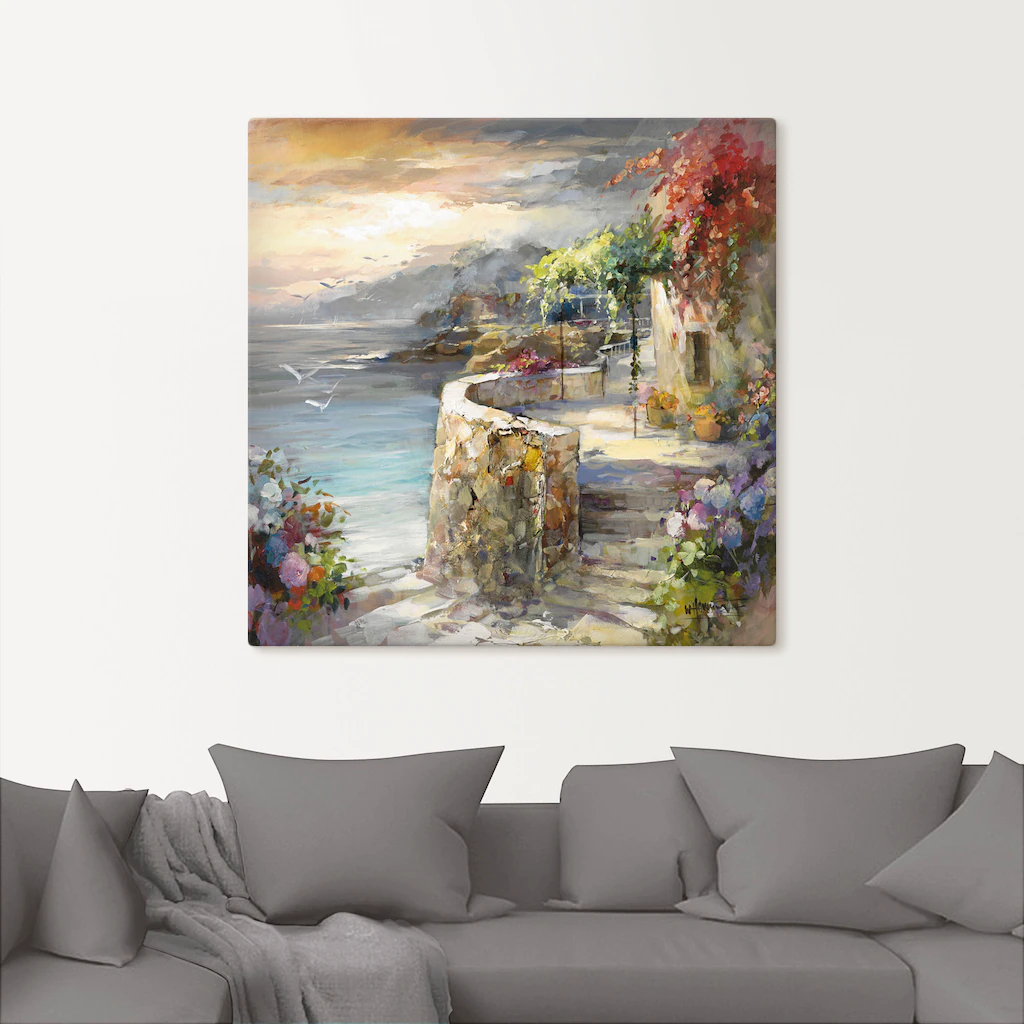 Artland Wandbild "Möwen und Sonnenuntergang", Gewässer, (1 St.), als Leinwa günstig online kaufen