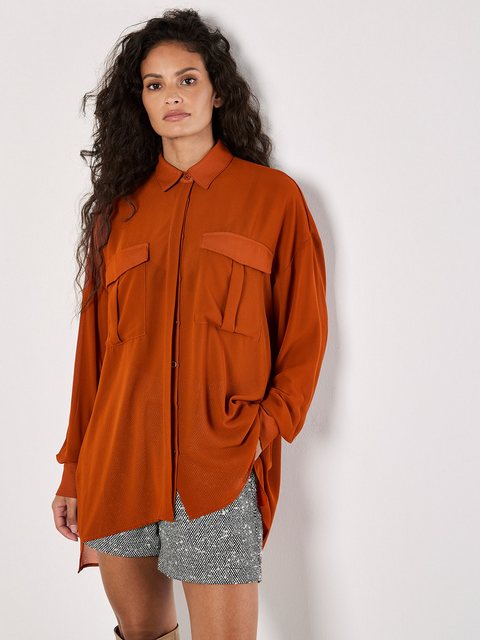 Apricot Klassische Bluse Oversized Bluse, (1-tlg) mit Taschen günstig online kaufen