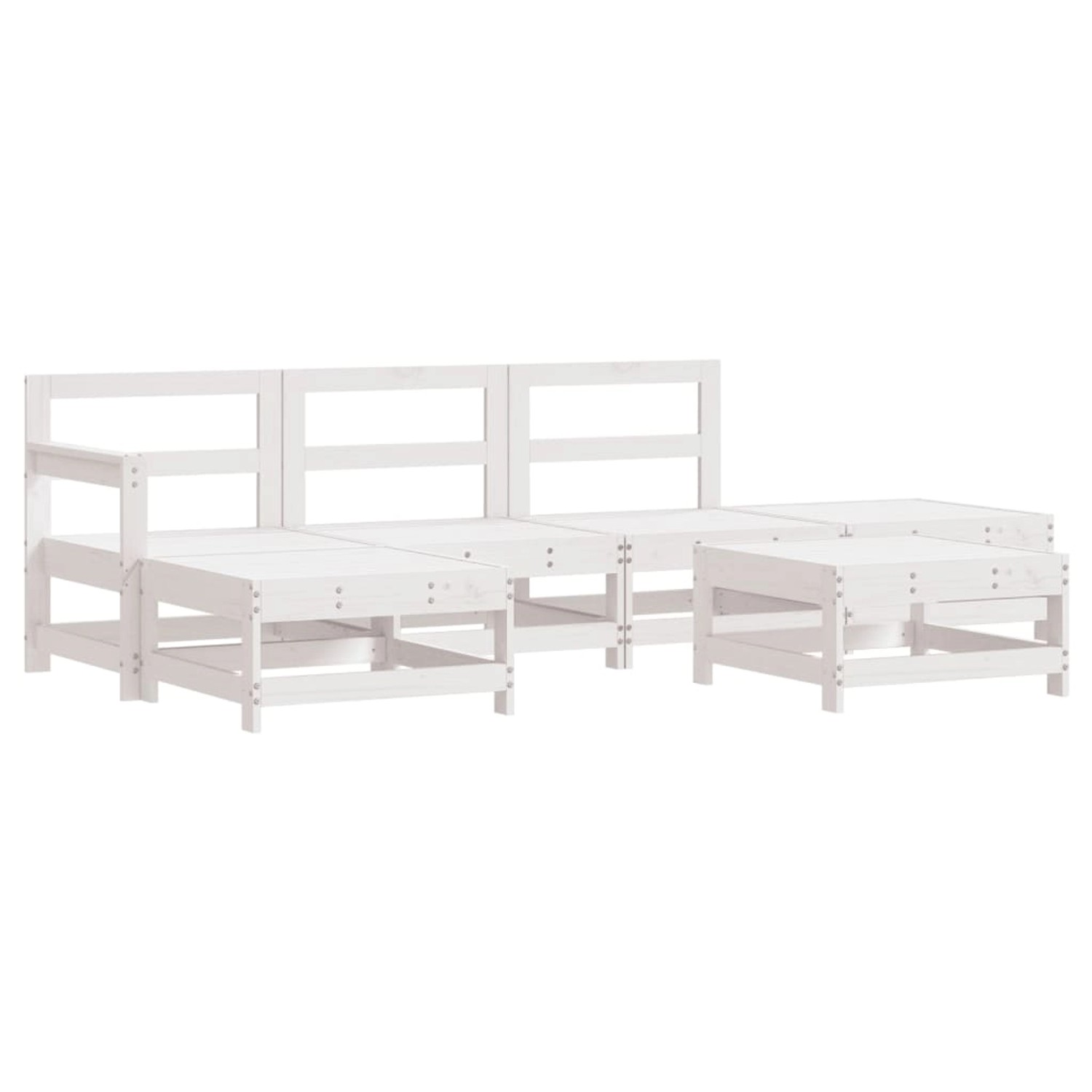 vidaXL 6-Tlg Garten-Lounge-Set Weiß Massivholz Kiefer 3186320 günstig online kaufen