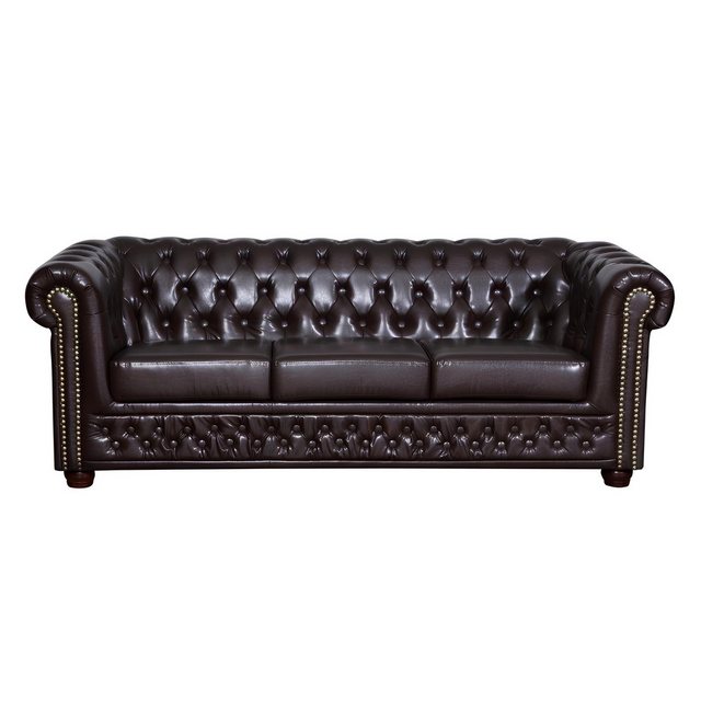 Xlmoebel Sofa Chesterfield Sofa Set 3+1 Polstermöbel Couchgarnitur Leder Co günstig online kaufen