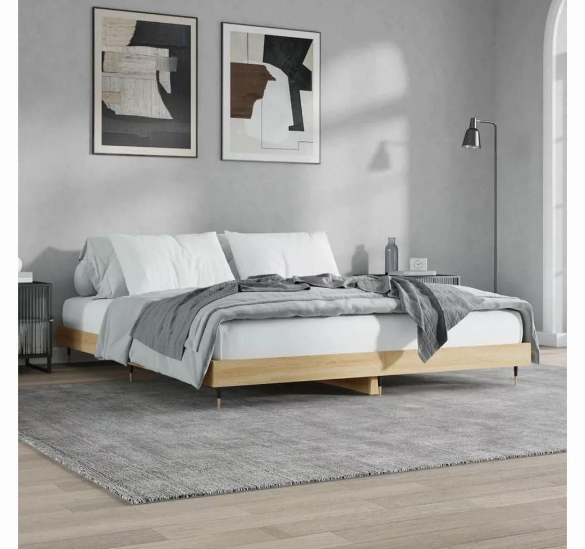 furnicato Bett Bettgestell Sonoma-Eiche 140x200 cm Holzwerkstoff günstig online kaufen