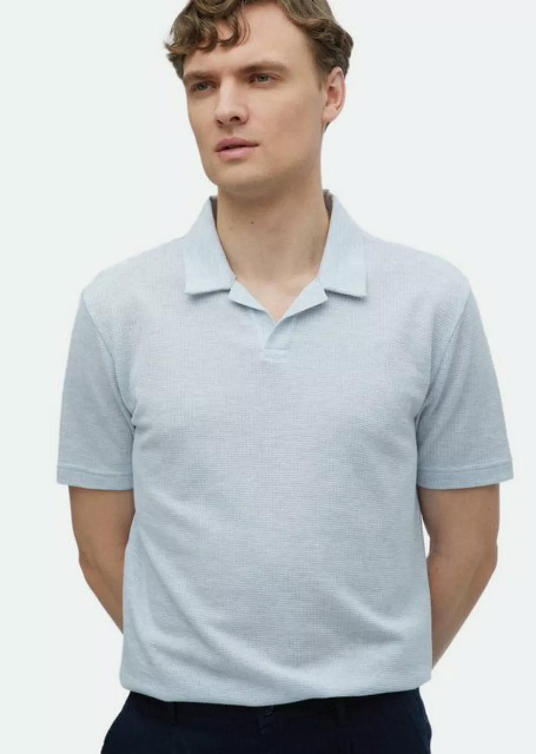 RAMSEY Poloshirt Jacquard-T-Shirt mit Polokragen aus 100 % Baumwolle günstig online kaufen