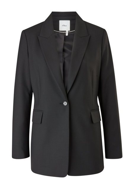 s.Oliver BLACK LABEL Jackenblazer Longblazer aus Viskosemix Zierknopf günstig online kaufen