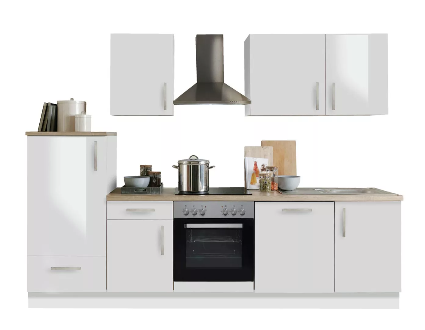 Menke Küchenzeile White Premium 280 cm Schiefergrau-Weiß günstig online kaufen