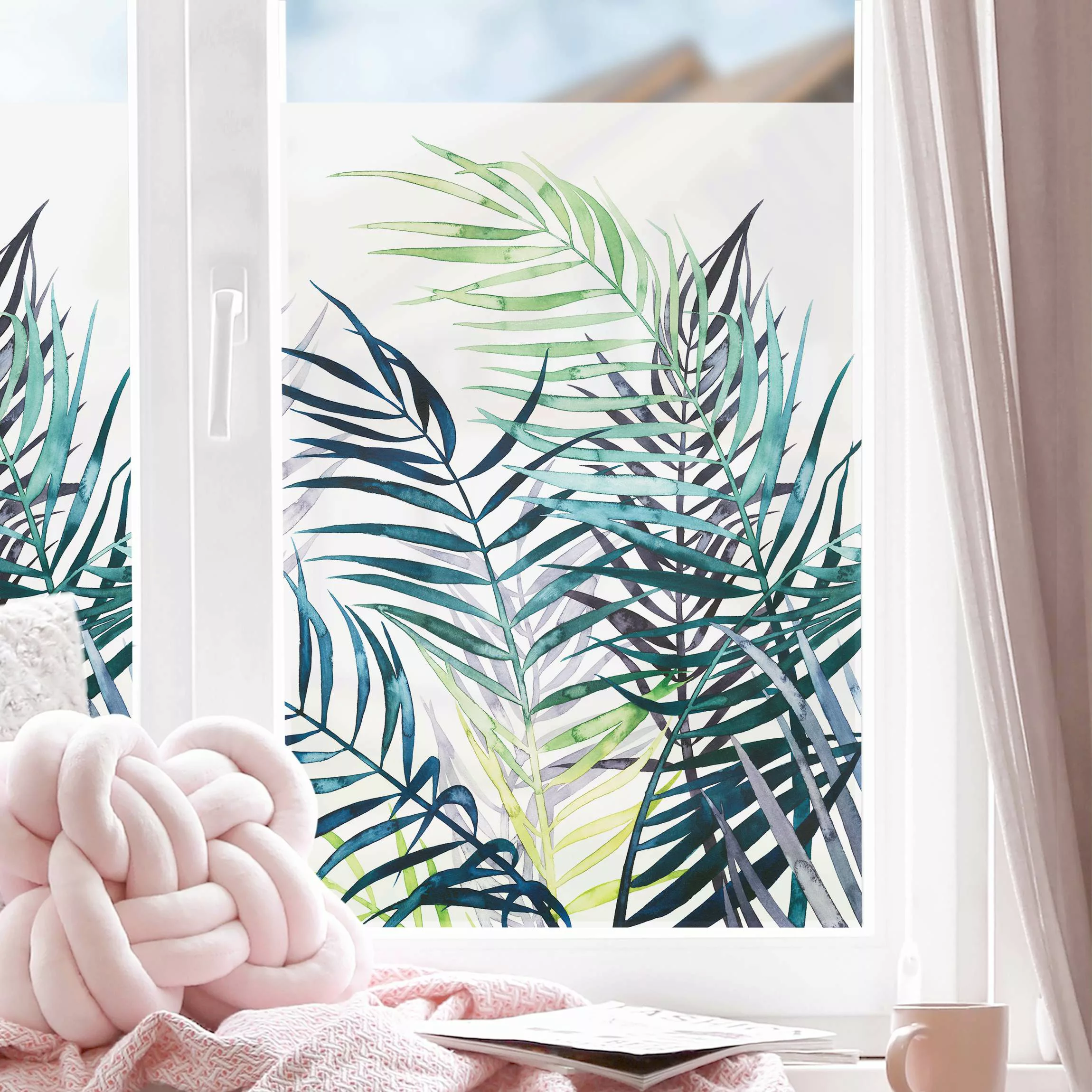 Fensterfolie Exotisches Blattwerk - Palme günstig online kaufen