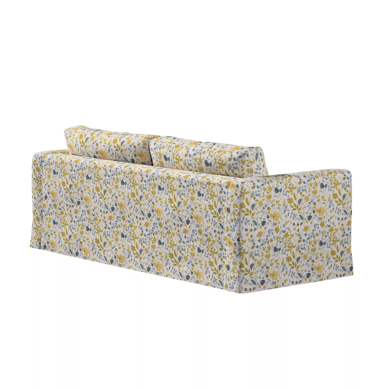 Bezug für Karlstad 3-Sitzer Sofa nicht ausklappbar, lang, gelb-blau, Bezug günstig online kaufen