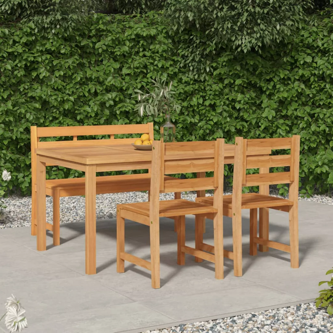 Vidaxl 4-tlg. Garten-essgruppe Massivholz Teak günstig online kaufen