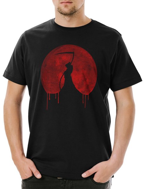 Urban Backwoods Print-Shirt Red Moon Ripper Herren T-Shirt Goth Reaper Skel günstig online kaufen