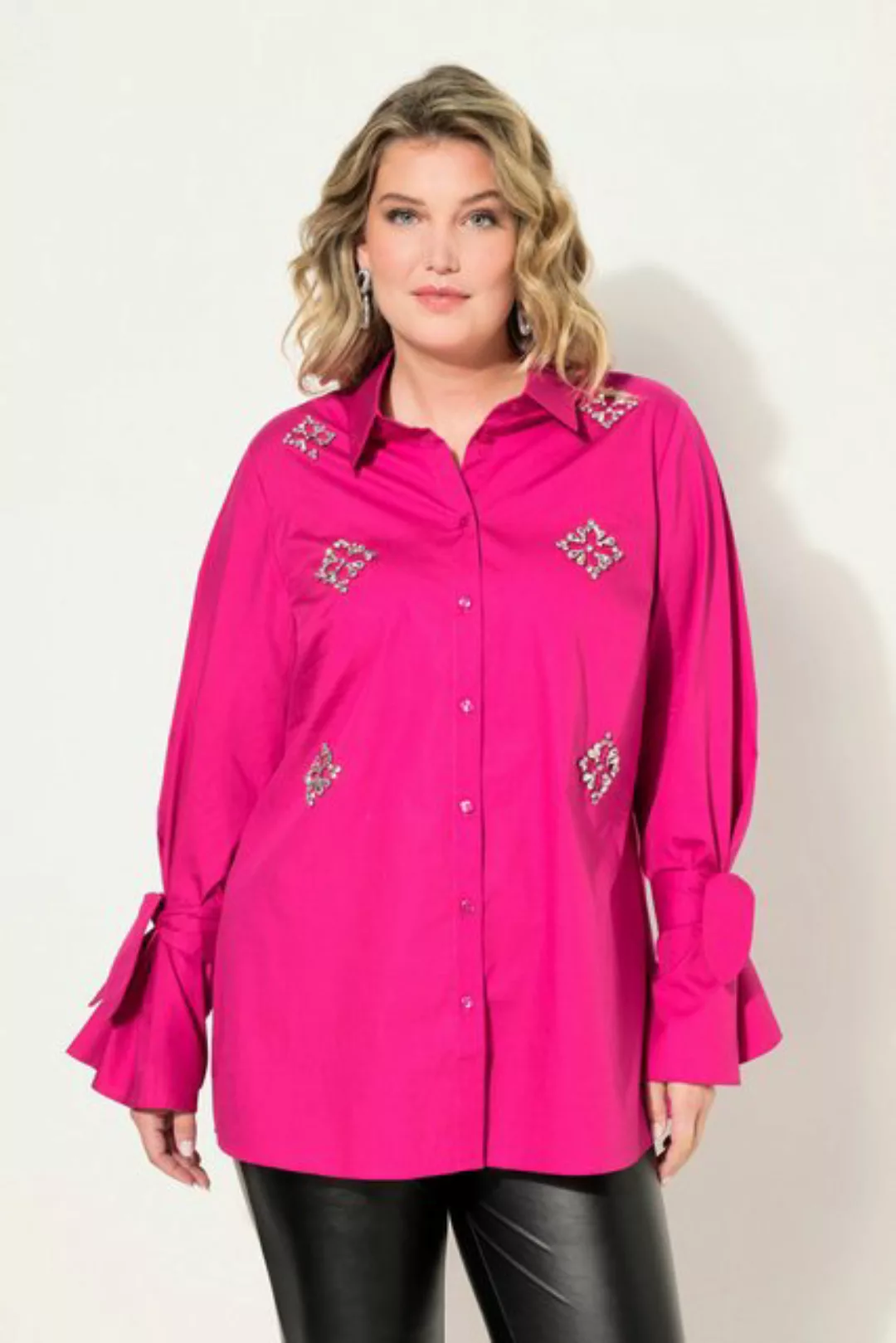 MIAMODA Hemdbluse Bluse A-Line Ziersteinchen günstig online kaufen