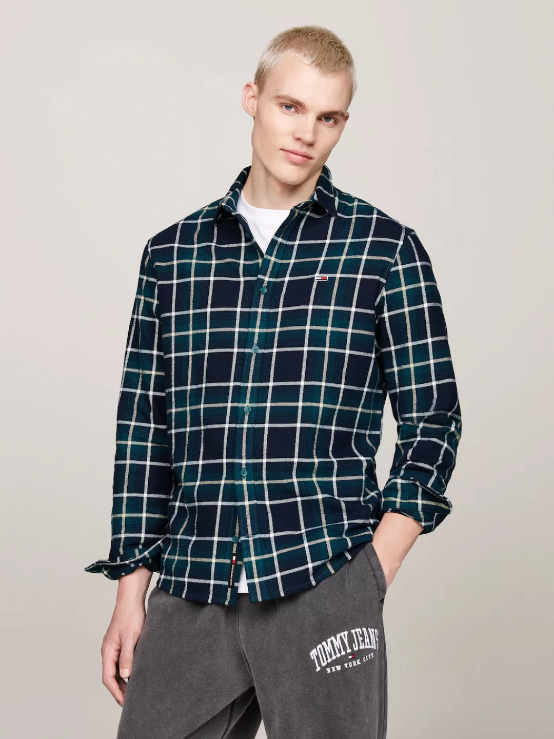 Tommy Jeans Langarmhemd TJM REG CHECK FLANNEL SHIRT EXT günstig online kaufen