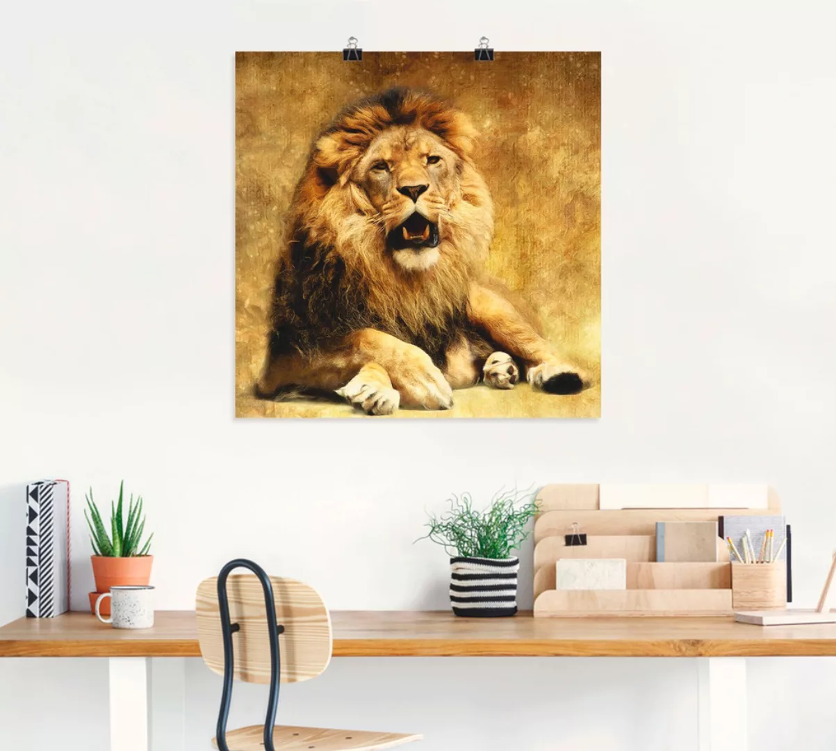 Artland Wandbild "Der König - Löwe", Wildtiere, (1 St.), als Leinwandbild, günstig online kaufen