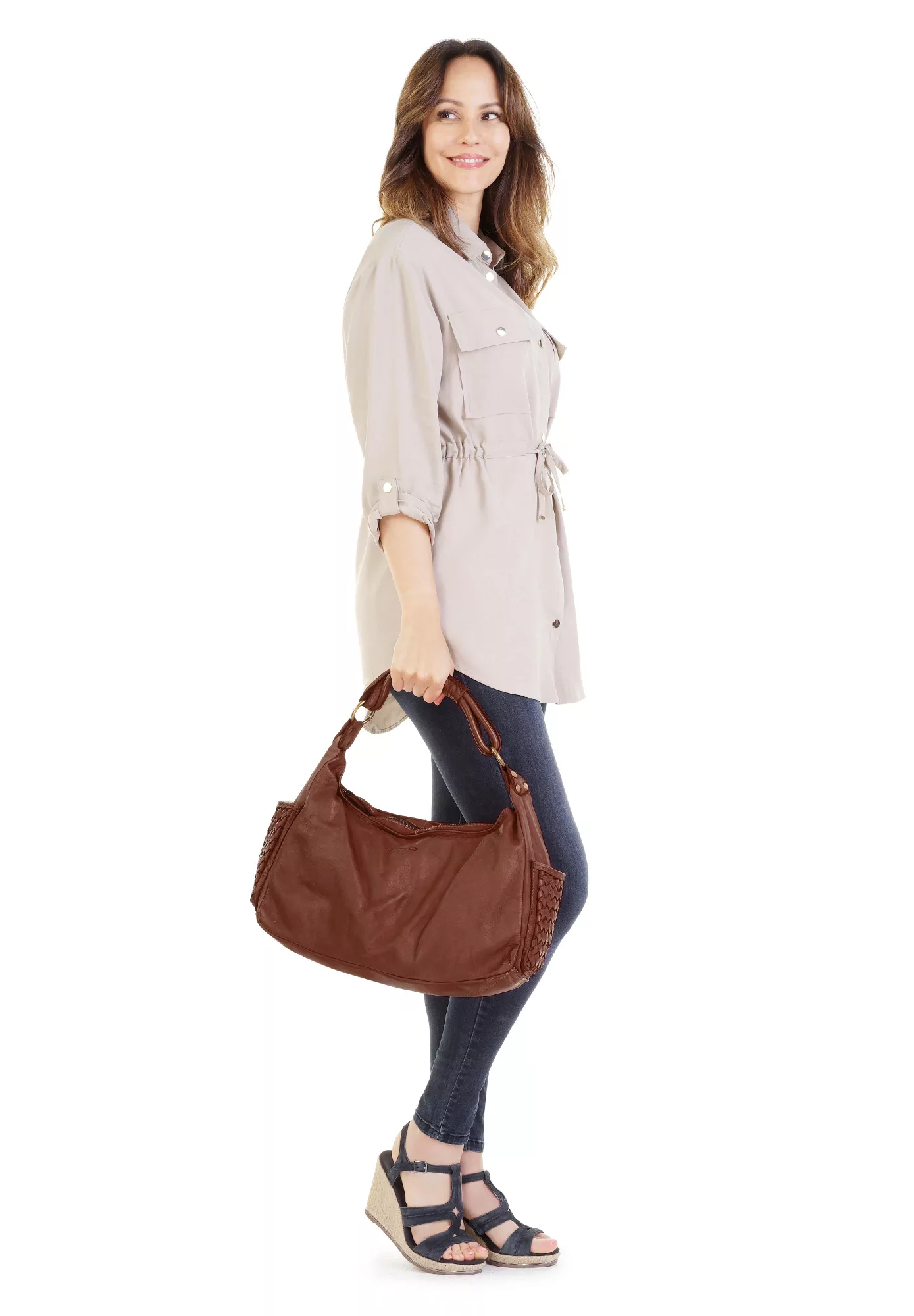 Samantha Look Henkeltasche, echt Leder, Made in Italy günstig online kaufen