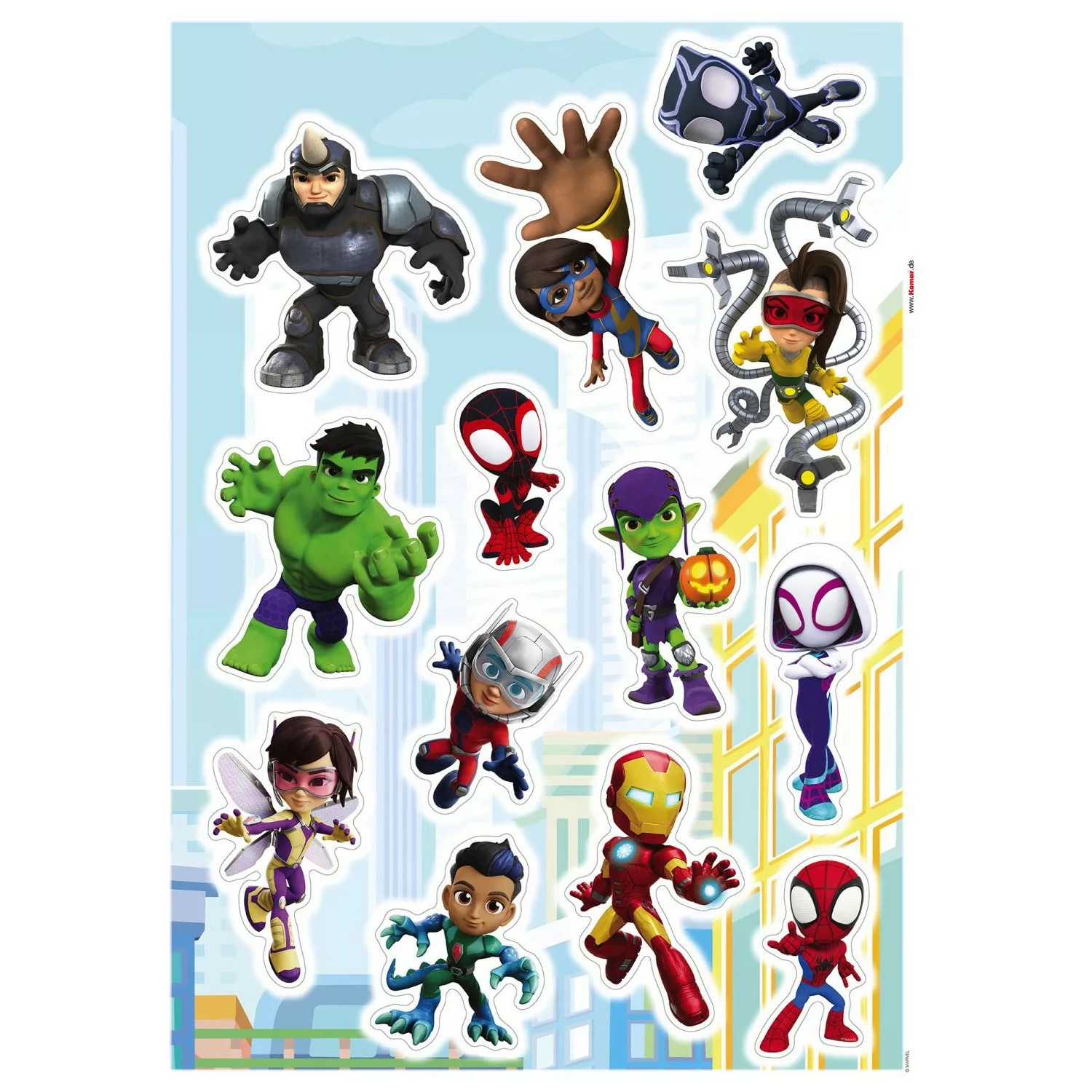 Komar Wandtattoo "Wandtattoo - Spidey and Friends - Größe 50 x 70 cm", (13 günstig online kaufen