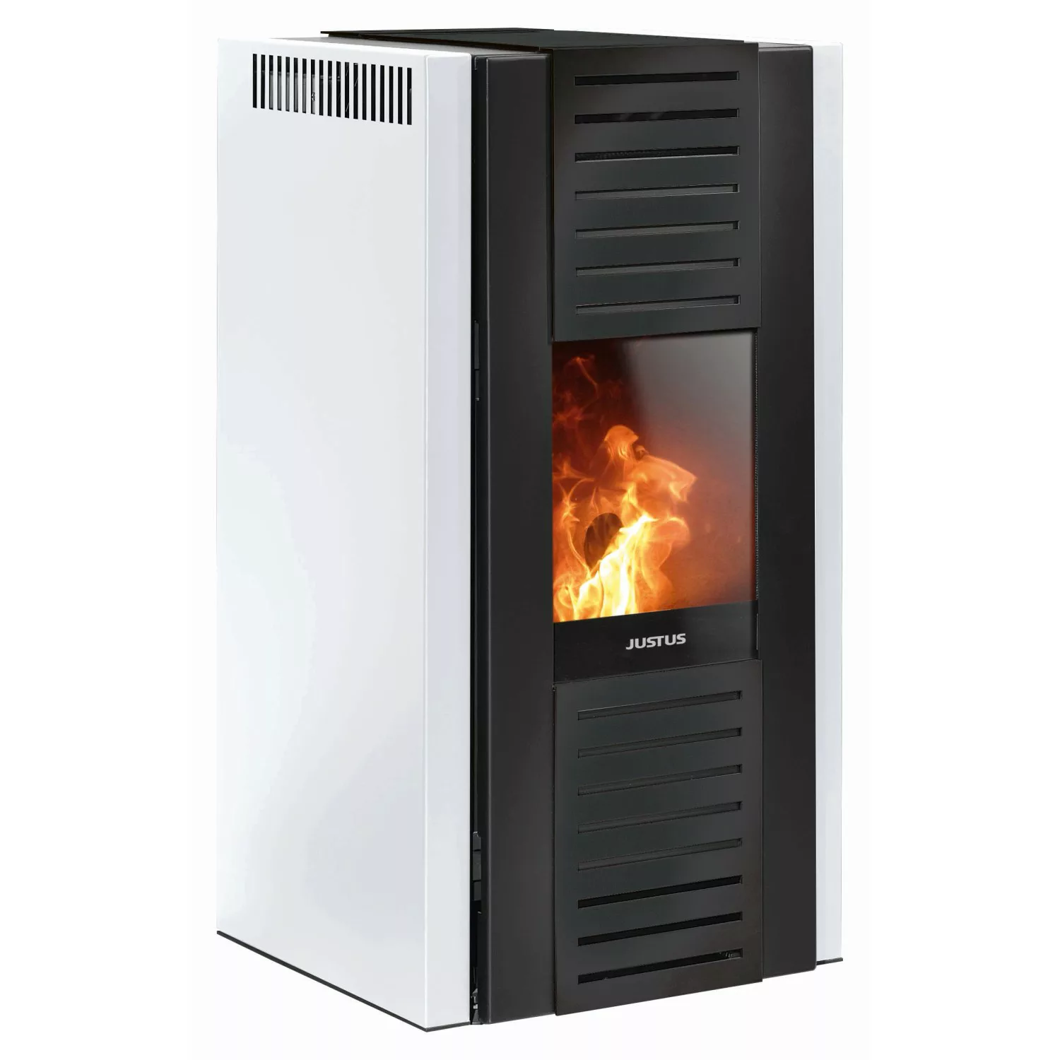 Justus Kaminofen Sirkos 2.0 Stahl Seidenweiß 6 kW mit Automatik günstig online kaufen