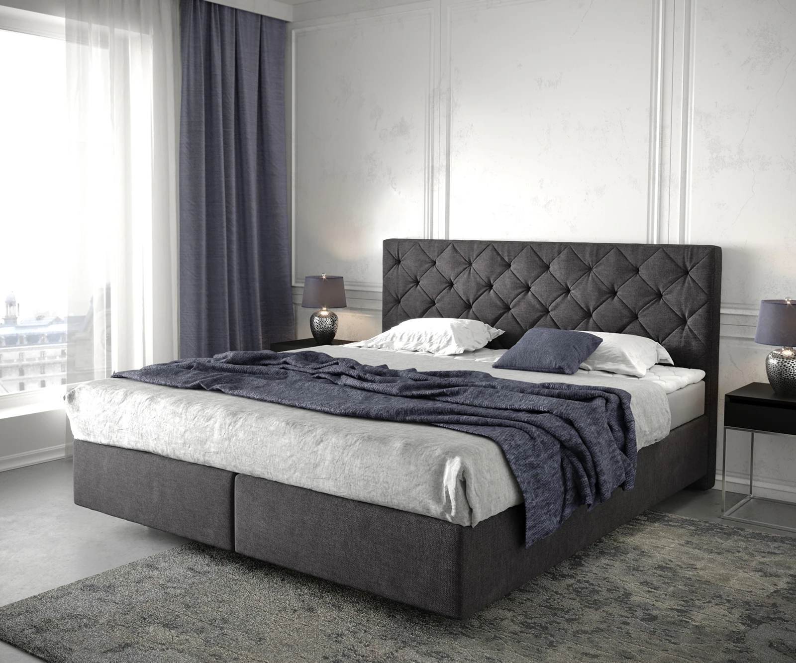 DELIFE Boxspringbett Dream-Great, Schwarz 180x200 cm mit Matratze und Toppe günstig online kaufen