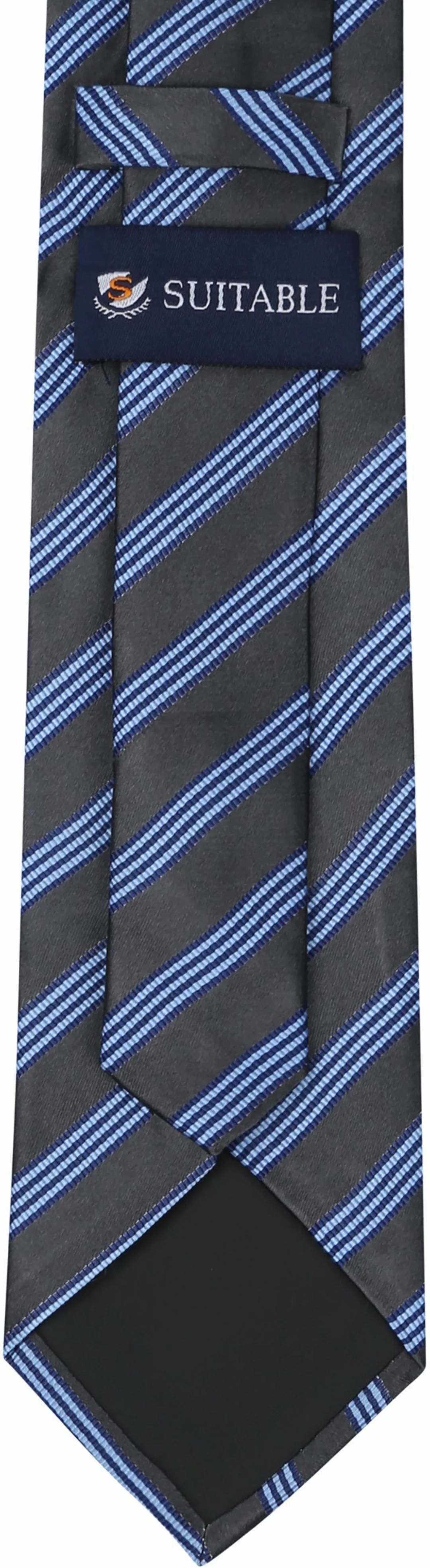 Suitable Krawatte Seide Streifen Anthrazit - günstig online kaufen