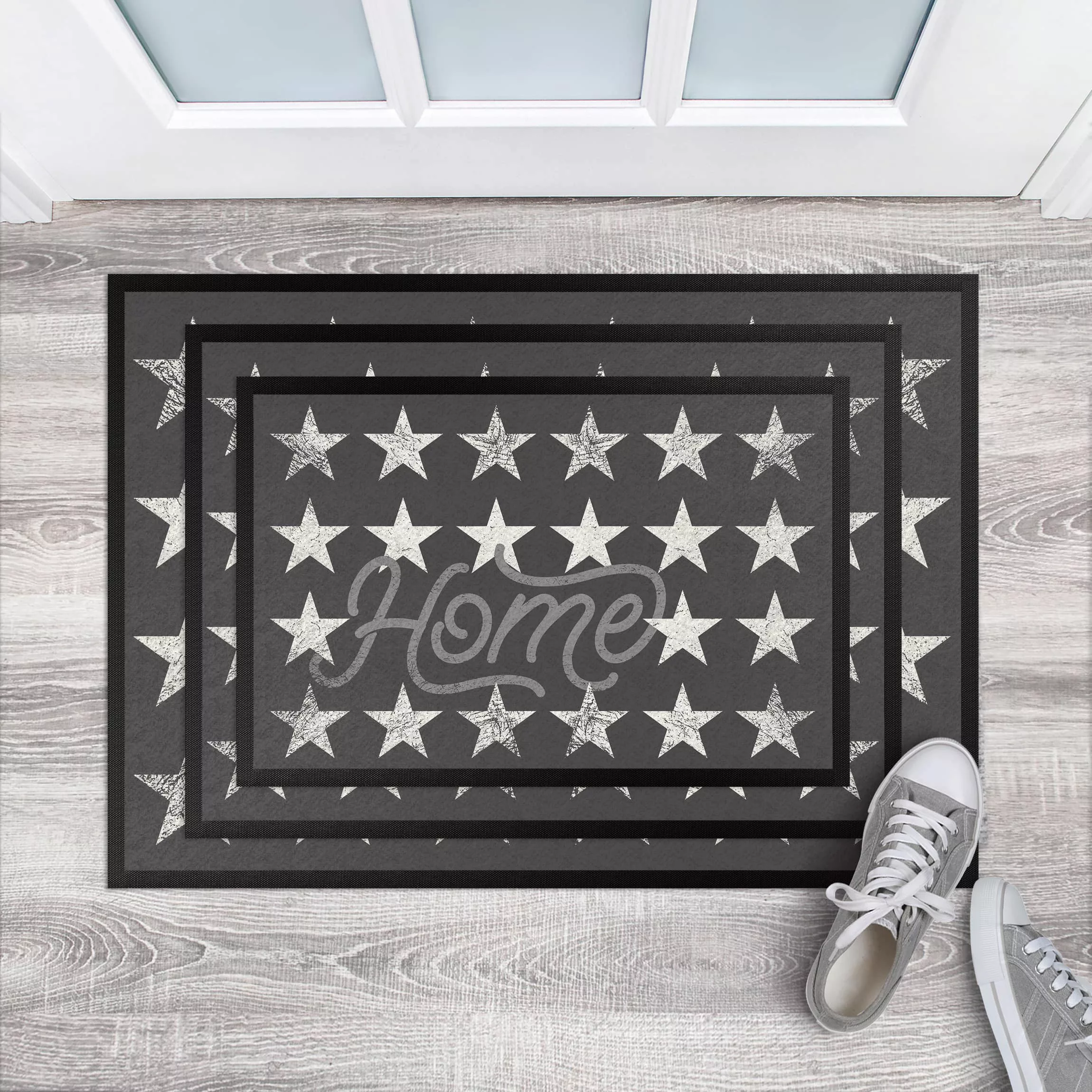 Fußmatte Muster & Textur Home Sterne dunkelgrau günstig online kaufen