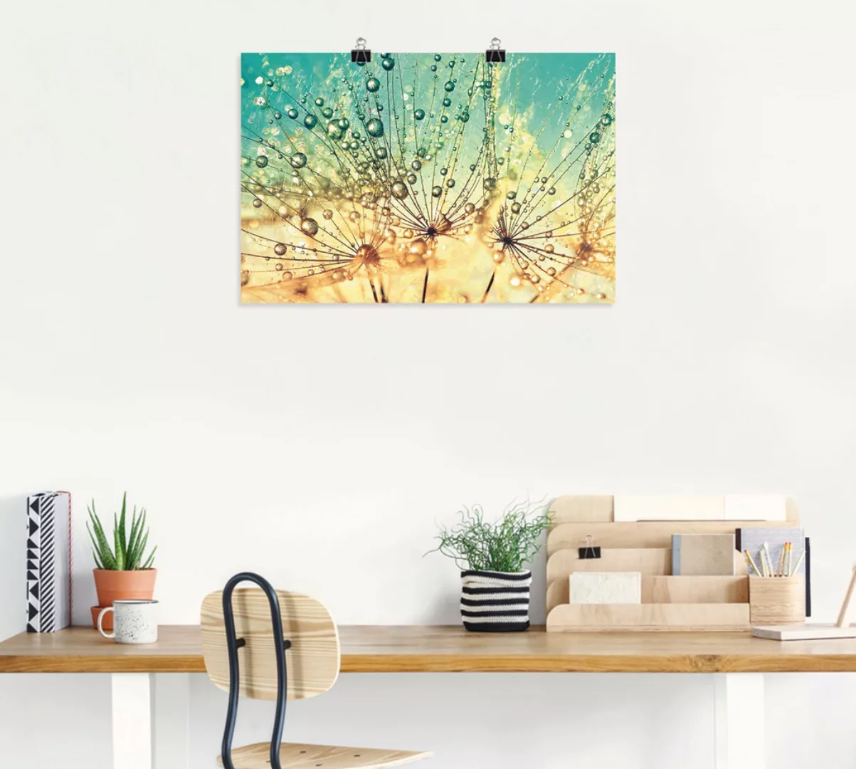 Artland Wandbild "Pusteblume Tropfenmagie", Blumen, (1 St.), als Alubild, O günstig online kaufen