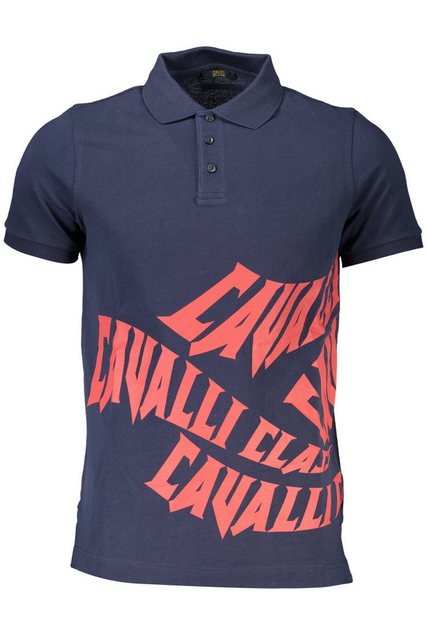 Cavalli Class Poloshirt Elegantes Herren Poloshirt Blau mit Logo-Druck und günstig online kaufen