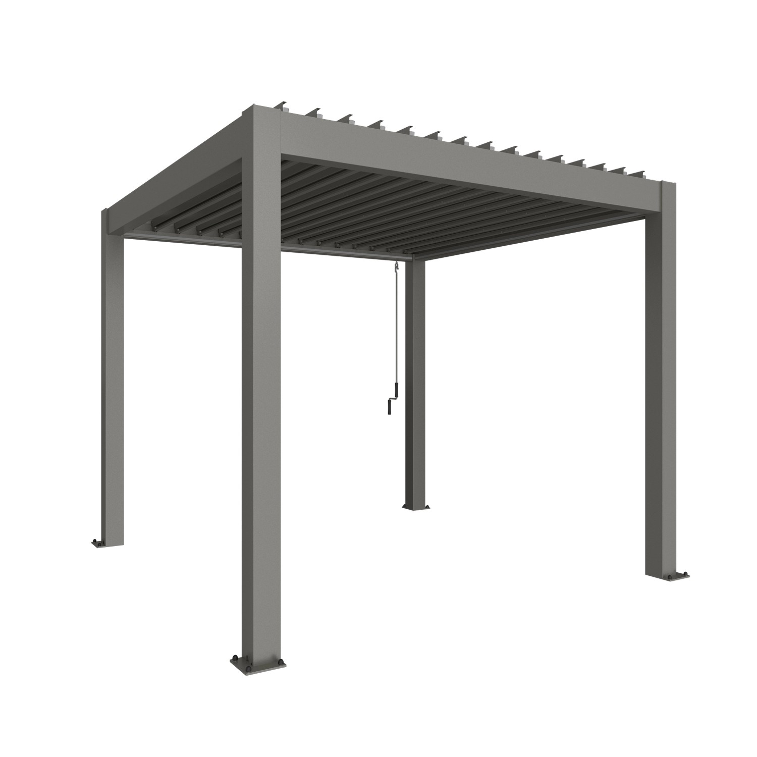 Biohort Pergola 255 cm x 312 cm x 312 cm Quarzgrau-Metallic günstig online kaufen