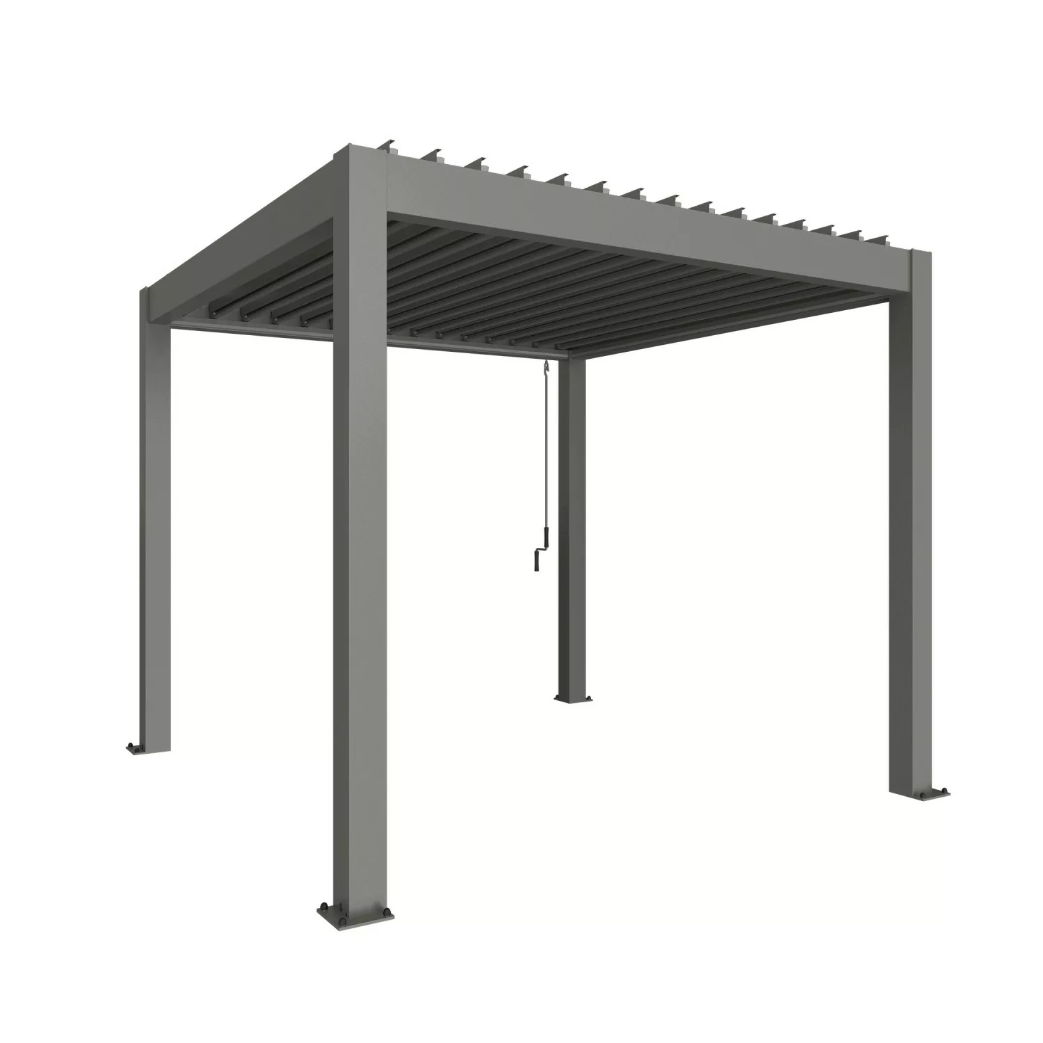 Biohort Pergola 255 cm x 312 cm x 312 cm Quarzgrau-Metallic günstig online kaufen